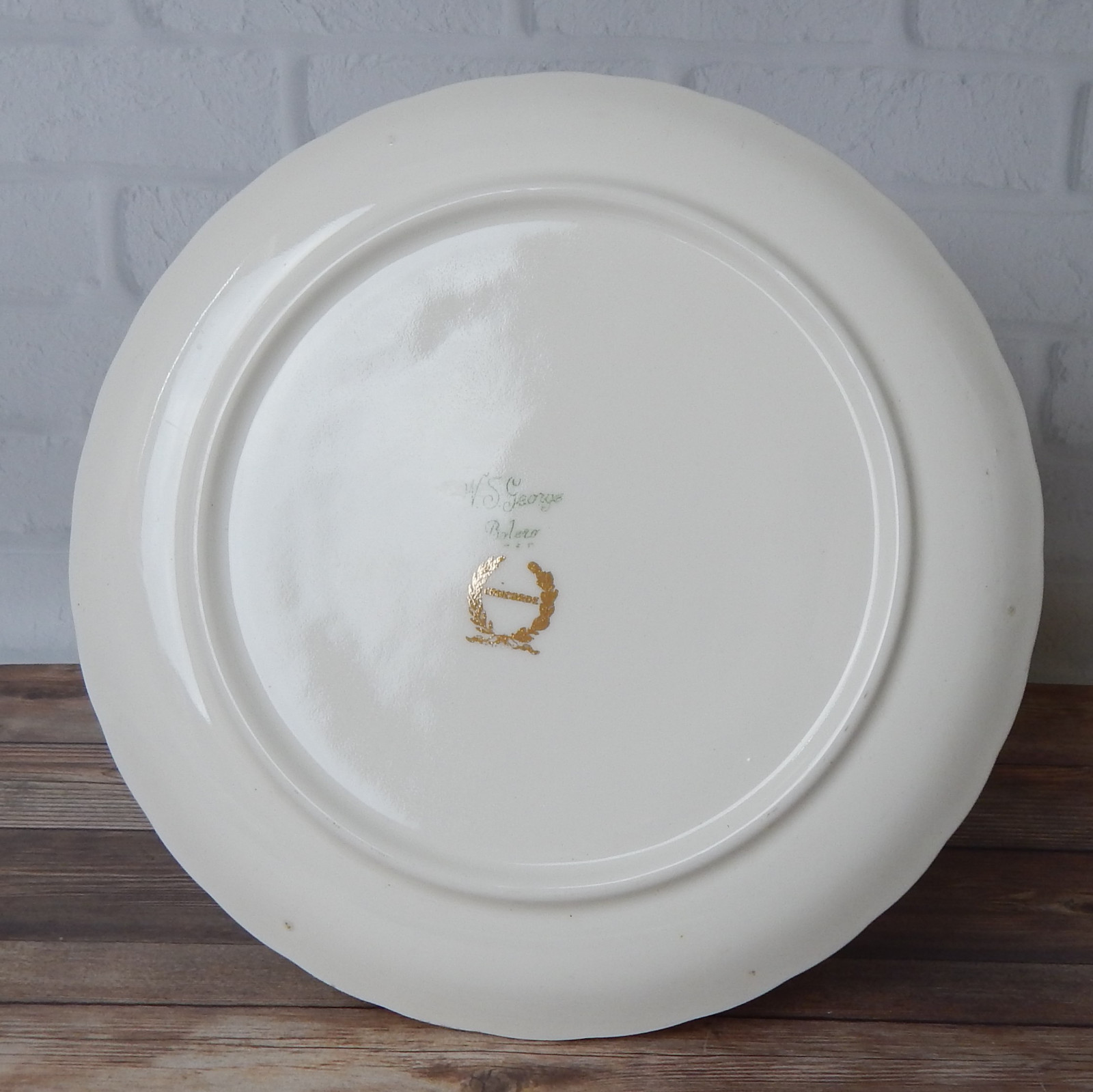 Vintage W S George Bolero Decorative Plates Set of 2 Fruit Gold tone Trim 9.25