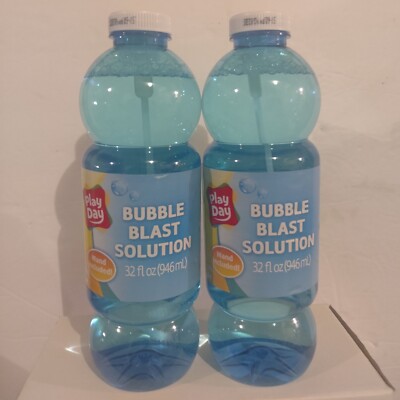 NEW 32oz of Blue Bubble Blast Solution. By Play Day. Set Of 2