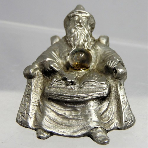 Gallo Pewter Sleeping Wizard Magician in Reclining Chair Fantasy Magic