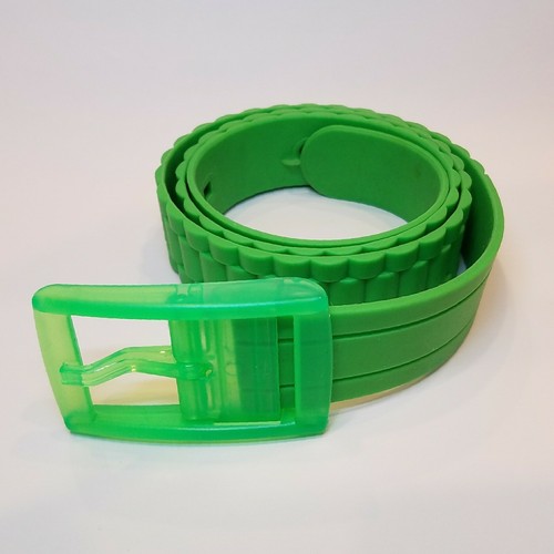 Unisex Silicone Flexible Size Rubber Belt/ Plastic Buckle High Quality GREEN
