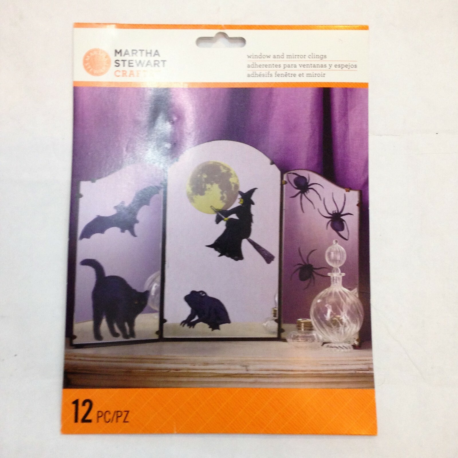 Lot Halloween Black Paper Silhouettes Window Clings Martha Stewart Crafts New