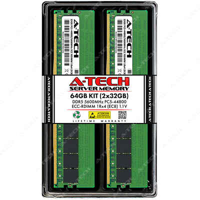 64GB 2x32GB PC5-5600 EC8 RDIMM Supermicro 1116CS-TN 4125GS-TNHR2-LCC Memory RAM