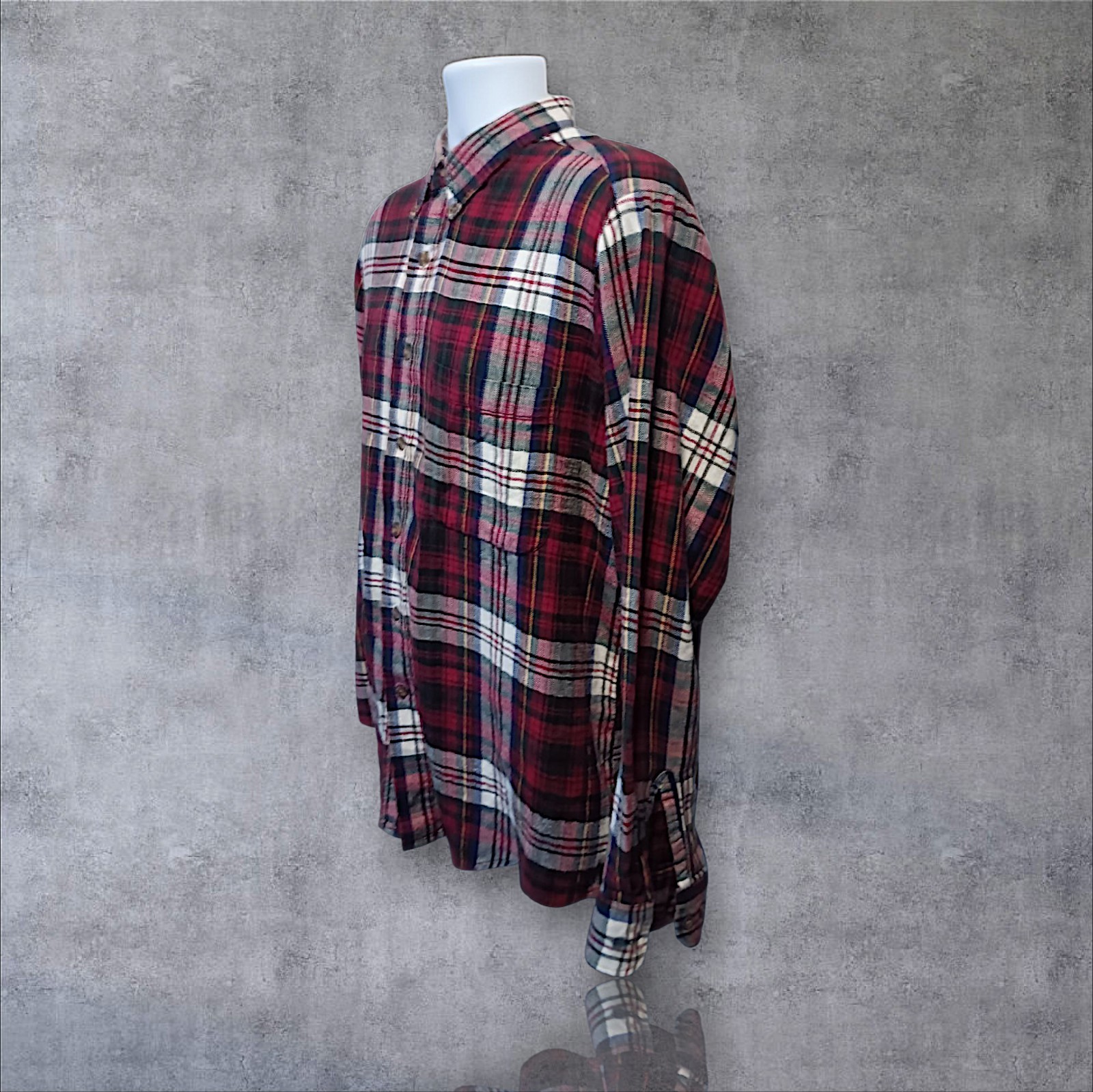 Vtg Bill Blass Sz XL  Button Front Flannel Shirt, Multicolor Plaid. NS-13