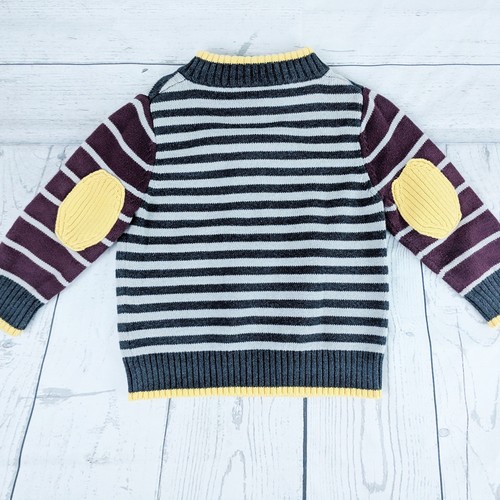 Hanna Andersson Black/White Striped 1/4 Zip Sweater Kids Sz. 90 (3)