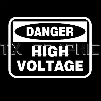 DANGER HIGH VOLTAGE  WARNING BUSINESS SIGN DECAL VINYL STICKER  WINDOW WALL