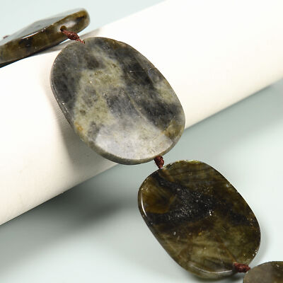 Labradorite Graduated Irregular Faceted Slab Slice Beads 20-45x25-55mm 15.5'' Str
