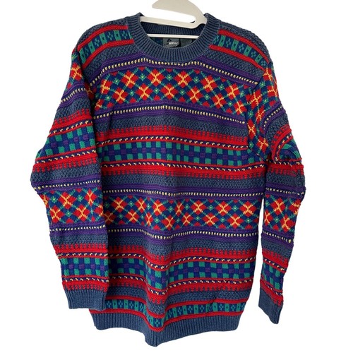 Vintage 90s Liz Wear 3D Pattern Cable Knitted Sweater USA