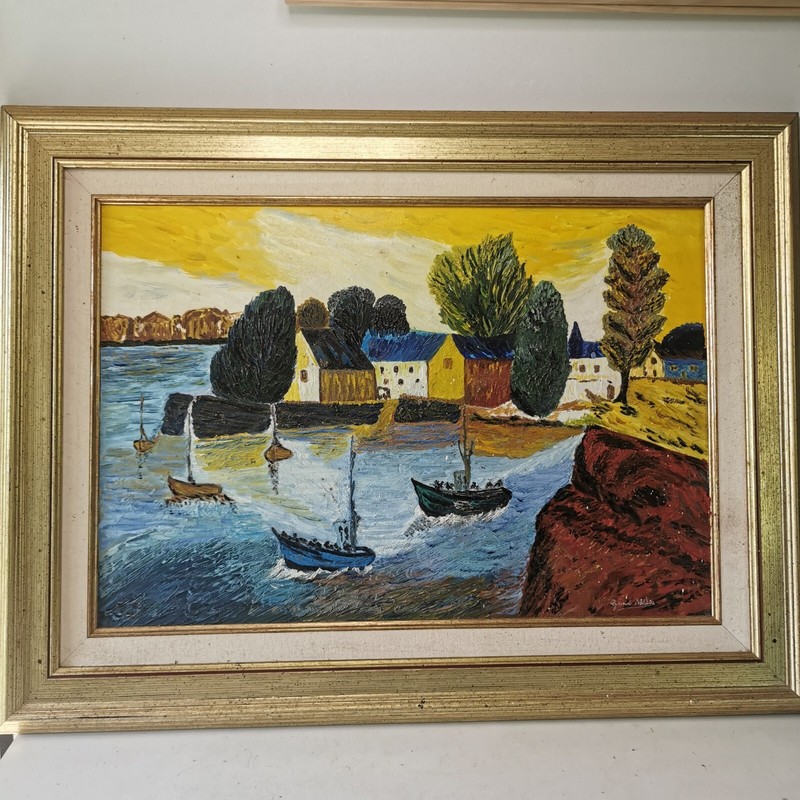Peinture Sur Toile Bord De Mer SignÃ©E G. Bastien