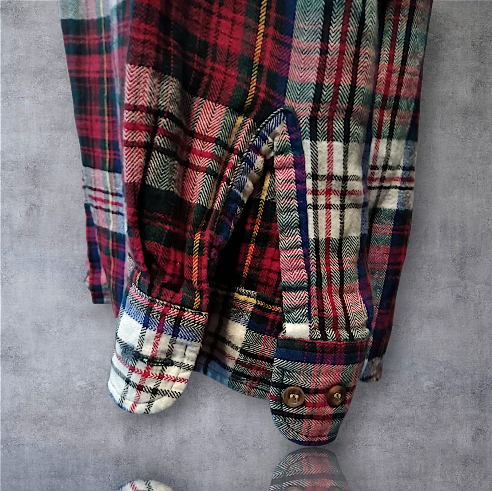 Vtg Bill Blass Sz XL  Button Front Flannel Shirt, Multicolor Plaid. NS-13