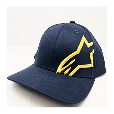 Alpine Stars Corp Shift 2 Curved Brim Hat Medium Small Navy Gold