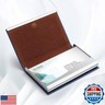 FACATH Business Card Holder Case - Luxury PU Leather Name Card Holder and Stainless Steel Multi Card Case, Slim Metal Pocket Card Holder Wallet Credit Card ID Case/Holder with Magnetic Shut - Blue