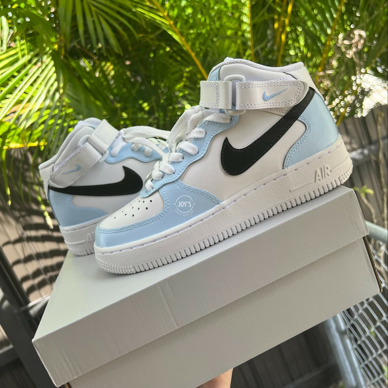 nike men air force 1 07 mid light blue