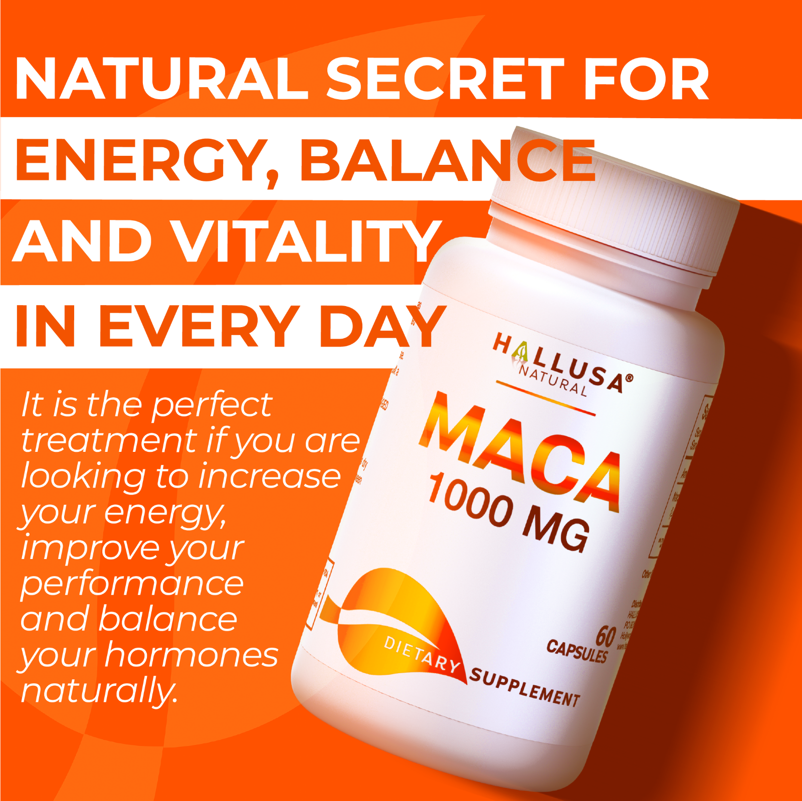 Maca Root for Men and Women - Superfood - Energyzer -  Hormone Balance -  60 cap