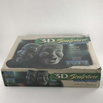 3D PUZZLE Milton Bradley Vintage Layered Sculpture Masks Comedy Tragedy 1997 NEW