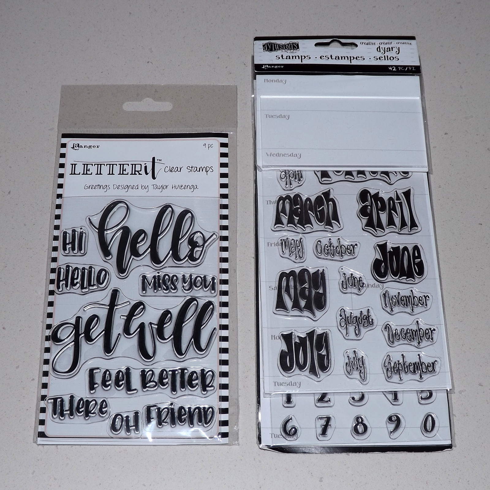 Lot of Clear Stamps & Stencils - All Ranger & Dylusions - 4 Packs