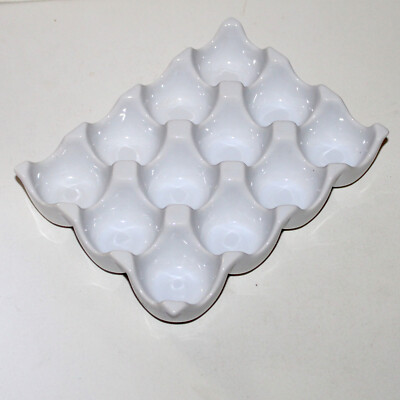 12 Egg Holder tray Chantal white porcelain dozen Kitchen modern farmhouse