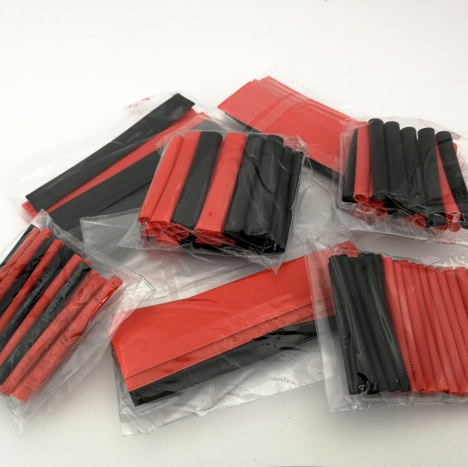 Schrumpfschlauch Sortiment, Schwarz/Rot, 127 Teile, 2/2.5/3.5/5/7/10/13mm