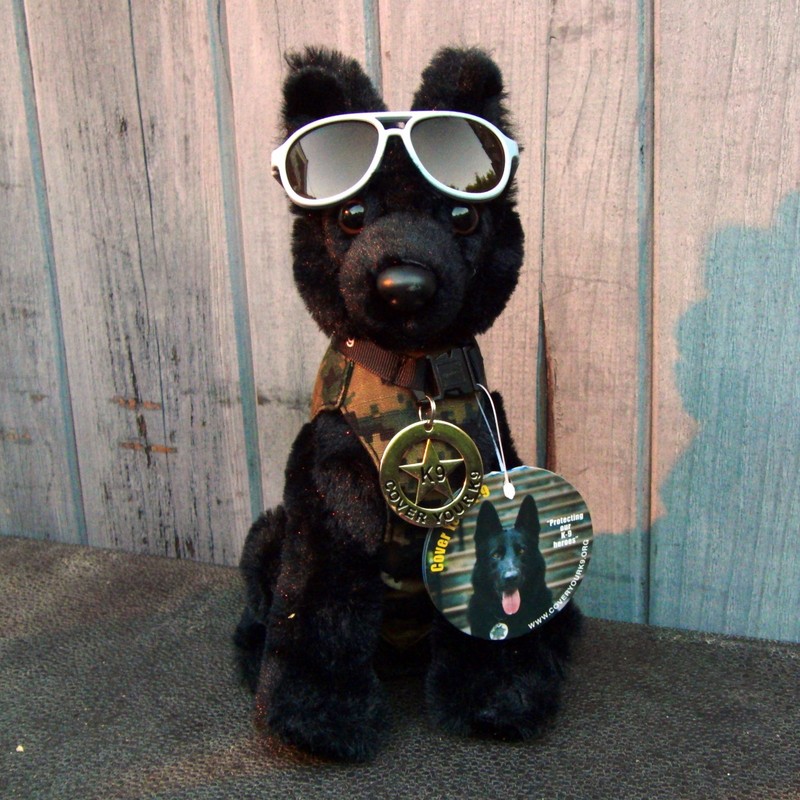 plush black german shepherd