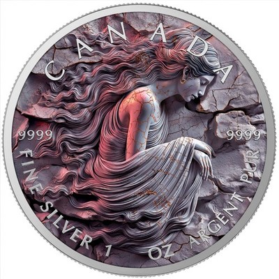 Silber Medaille Canada 1 oz - Stone Zodiac #Virgo 2025  Farbe Aufsteller CoA 999