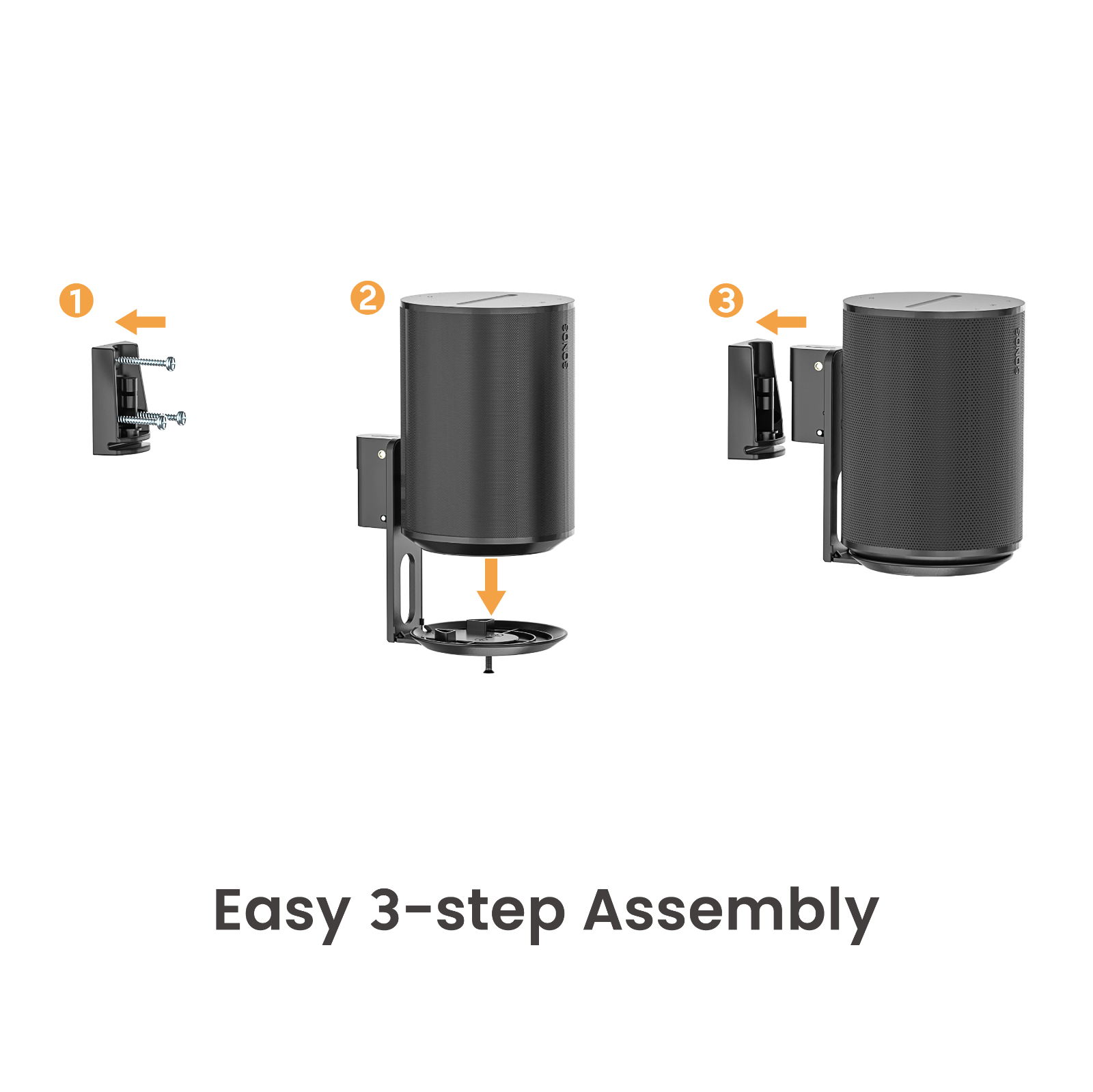 ynVISION Adjustable Wall Mount Compatible with Sonos ERA 100 - Black - 2 Pack