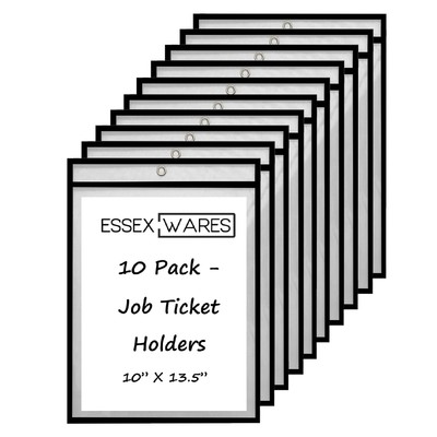 10 Pack Job Ticket Holder Black - by - Use in Your Business or in a Classroom...