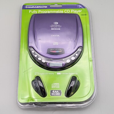 New Durabrand Portable Purple Programmable CD Player CD-50 & Headphones