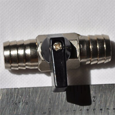 5/8 Barb Ball Hand Valve Air Water Fuel oil Line Pressed /vacuum Rust Resistant