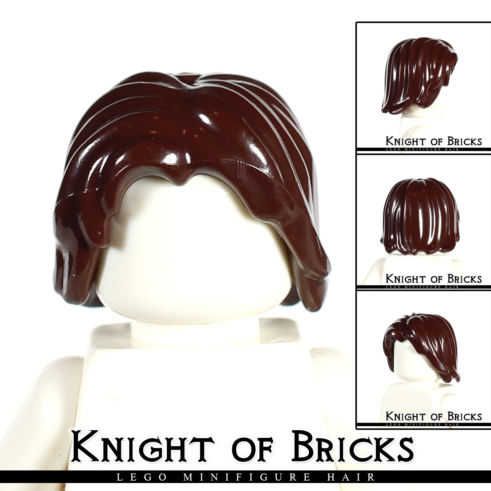 LEGO Minifigure Hair DARK BROWN 88283 Male Boy Mid-Length Tousled
