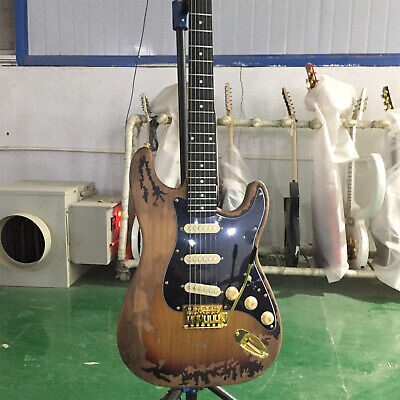 Custom Relic Finish SRV ST Electric Guitar SSS Pickups Tremolo Bridge 21Frets