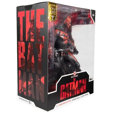 THE BATMAN Robert Pattinson Movie Posed Statue Gold Label 30 cm Mc Farlane Toys