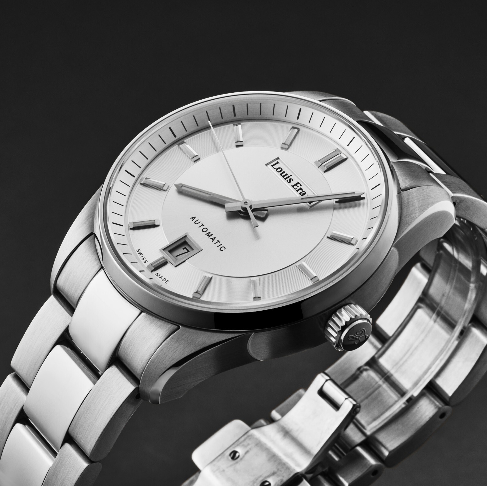 Pre-owned Louis Erard Louiserard Heritage, M, S/s, Sil-d,s/s-b,m A