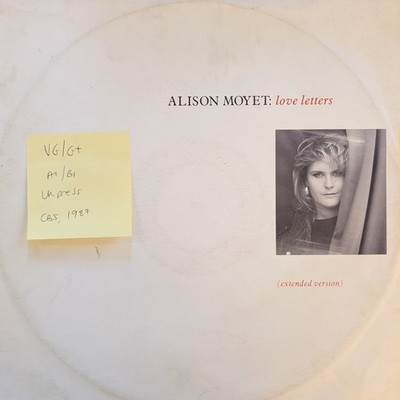 Alison Moyet Love Letters Extended Version Vinyl Record 12" VG/G+ MOYETT5 1987