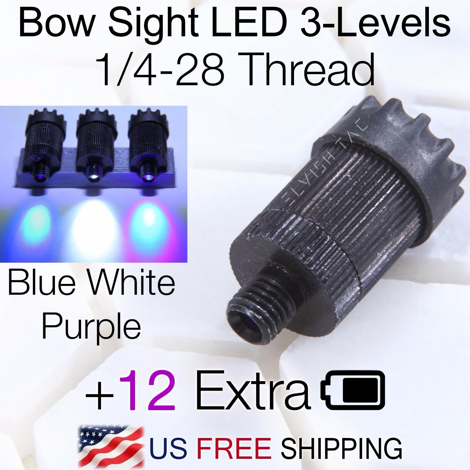 Compound Bow Sight Light Bowlight UV LED 3-Levels Rheostat A