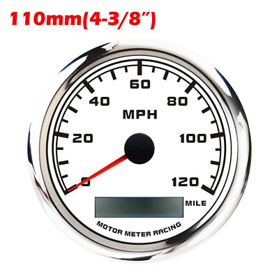 W PRO 4-3/8'' 110mm GPS Speedometer 120 MPH Waterproof Car Marine Boat Harley