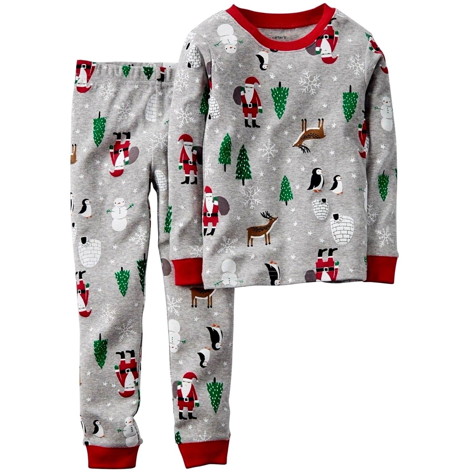 

CARTERS BABY BOY, СЕРЫЙ ПИЖАМНЫЙ КОМПЛЕКТ САНТА-КЛАУСА, 2 ПРЕДМЕТА, 6 М 12 М, РОЖДЕСТВЕНСКАЯ ОДЕЖДА, Gray/red multi color