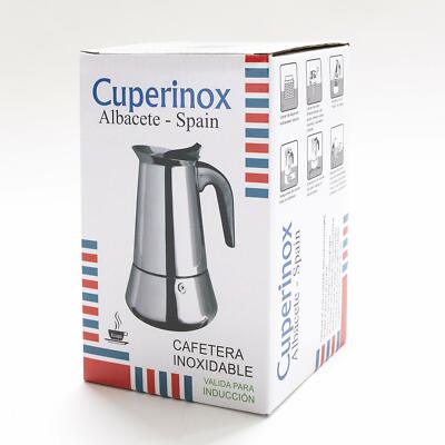 Cuperinox - Caffettiera Espresso - Stile Italiano - Acciaio Inox - 6 Tazze (b3g)
