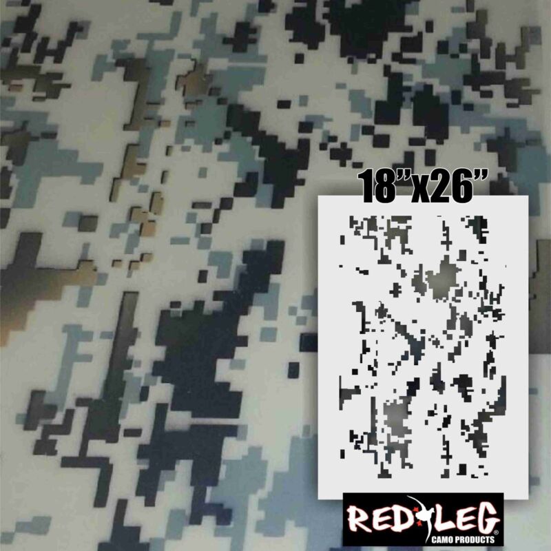 Redleg Camo ™ 18x26 Digital camouflage stencil airbrush cerakote durakote duck