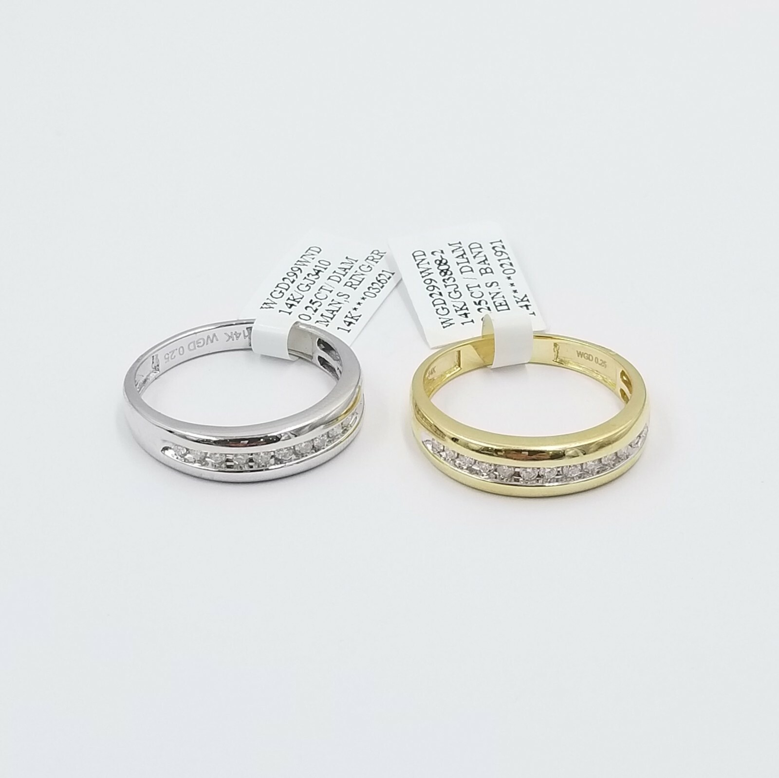 Pre-owned Globalwatches10 Real 14k Gold Band Weeding/engagement Diamond Rings Yellow/white 0.25ct, Sizable In White Gold
