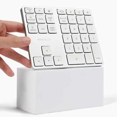 Macally Bluetooth Number Pad for Laptop - Rechargeable Wireless Numeric Keypad -