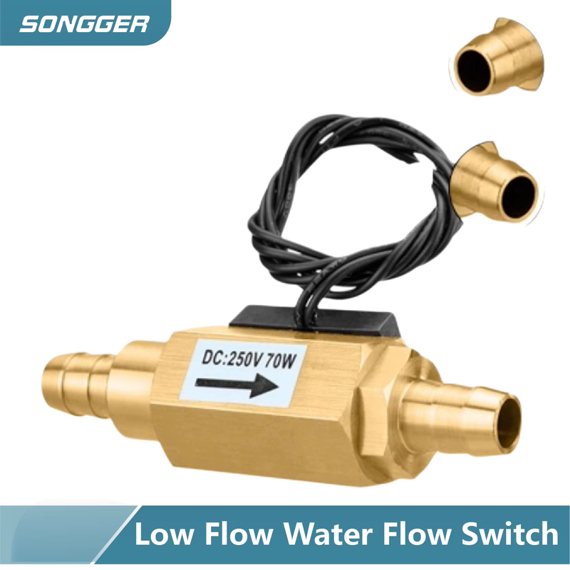 Brass Water Flow Switch Low Flow 1.5-3 L/min G1/4 G3/8 G1/2 G3/4 Thread Magnetic