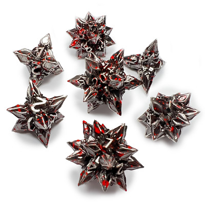Bloody Metal Spike Dice Star Sharp Blood Spatter D&D Dungeons Dragons DnD RPG