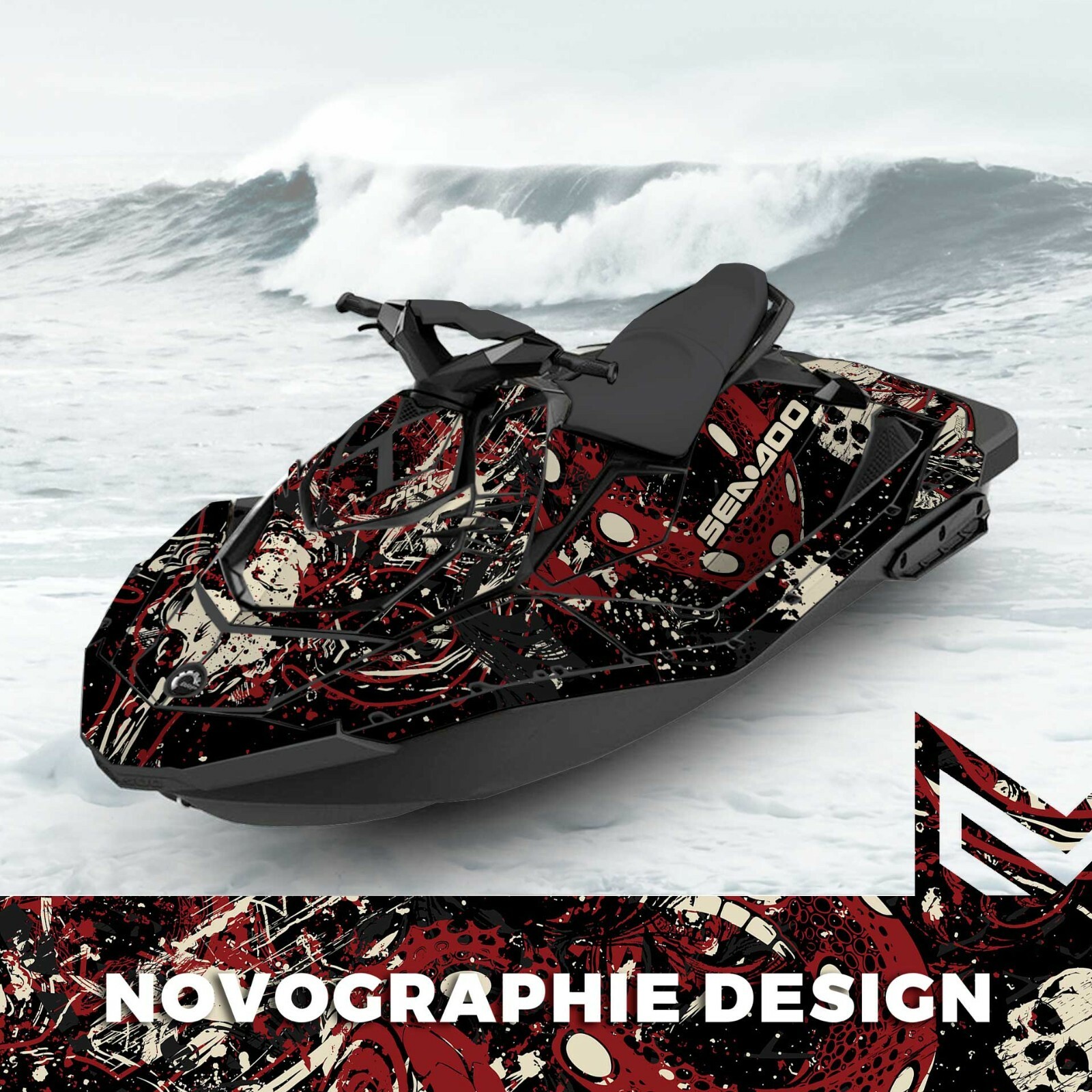 Wrap SEADOO SPARK trixx GRAPHIC KIT 2up + 3up Jet Ski SEA