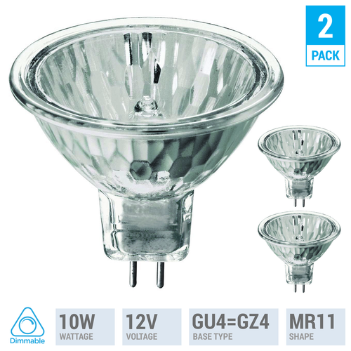 2 Pack 10 Watt MR11 12 Volt Precision Reflector Fiber Optic Bulb 10W 12V