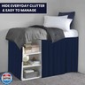 SGI bedding Dorm Bed Skirt Twin XL 32 Inch Drop Length - Navy Blue, Ruffled Pattern College Dorm Room Bed Skirts - Split Corner, Easy Care, Wrinkle Free 1800 Series Microfiber Bed Skirt