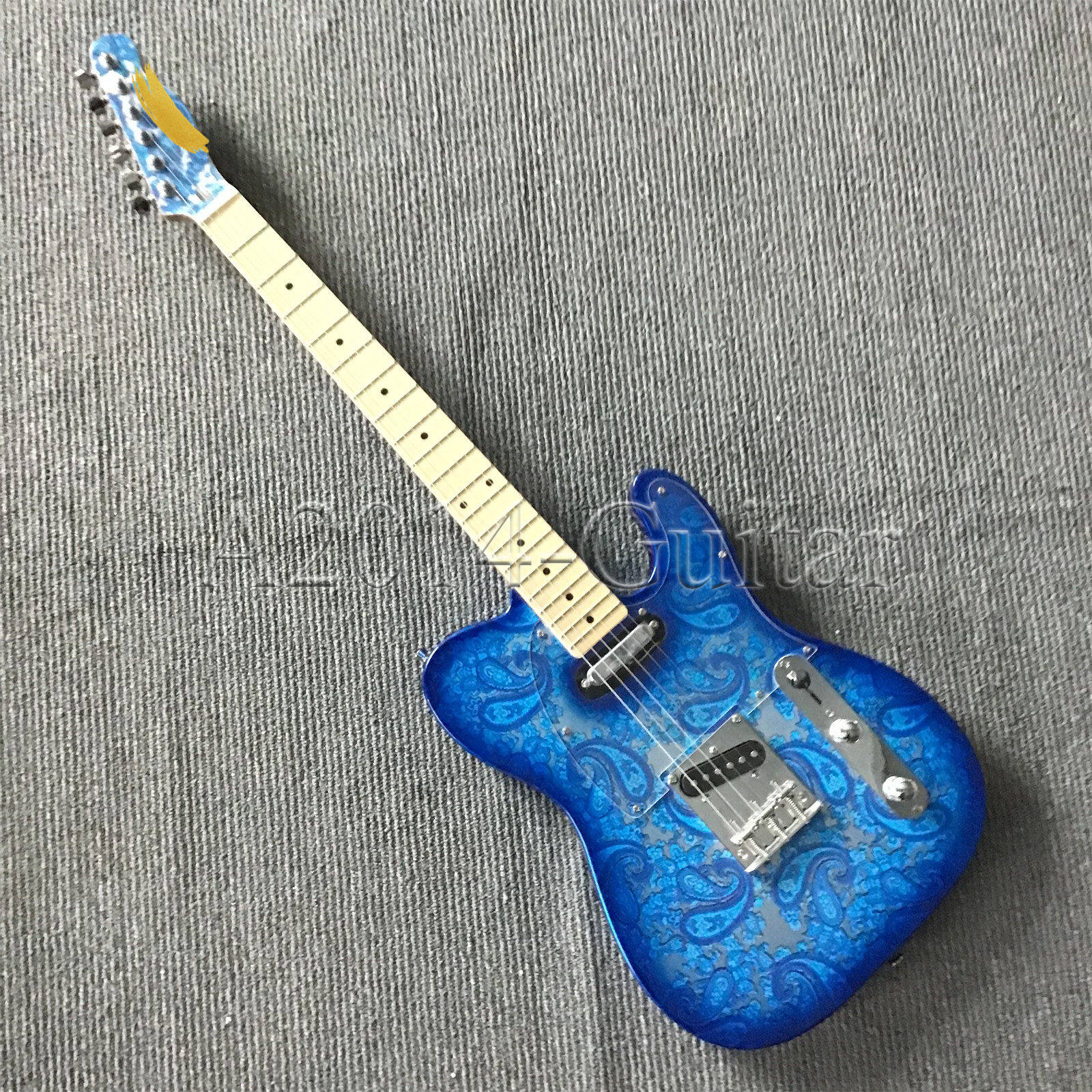 Custom Blue Paisley TL Electric Guitar Basswood Body Maple
