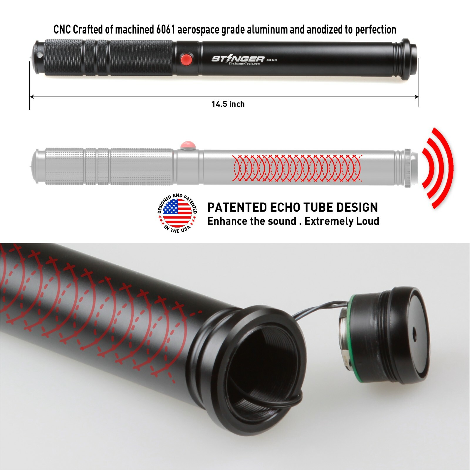 Stinger Loud+ Personal Alarm: Safety Panic Alarm Siren, Car Window Breaker