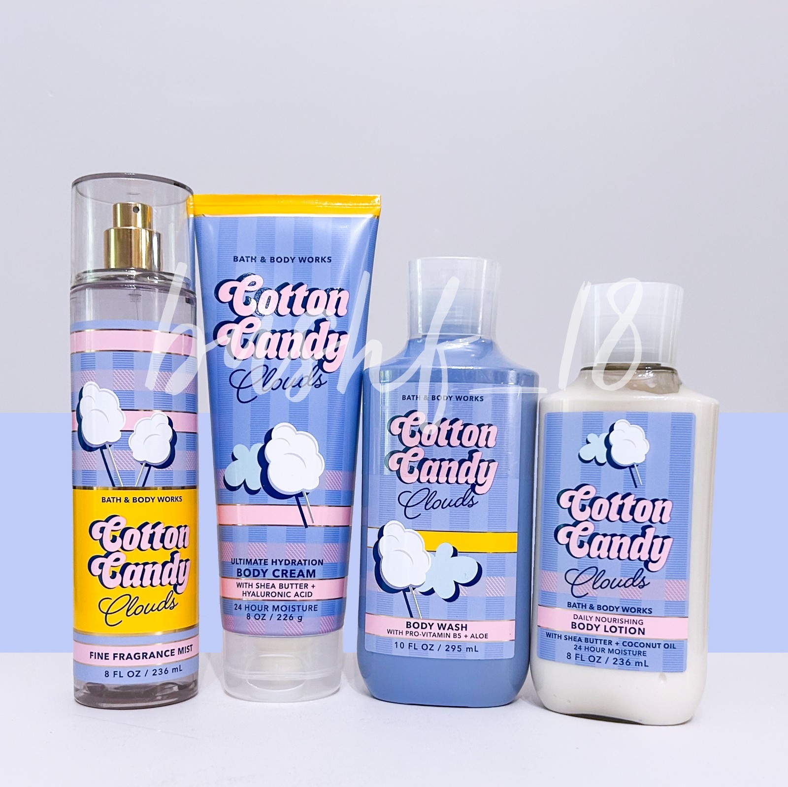 Bath & Body Works 4pc COTTON CANDY CLOUDS Mist, Cream