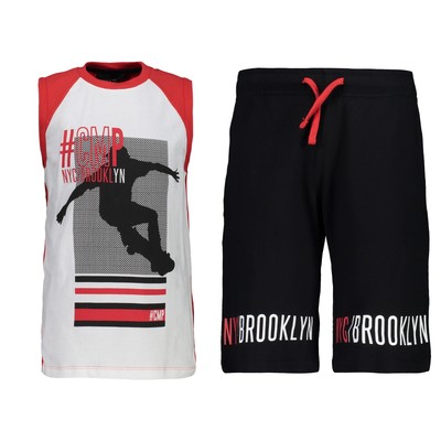 CMP Tracksuit Trackies Sports Suit Two Part Red Sleeveless Print Stretchable