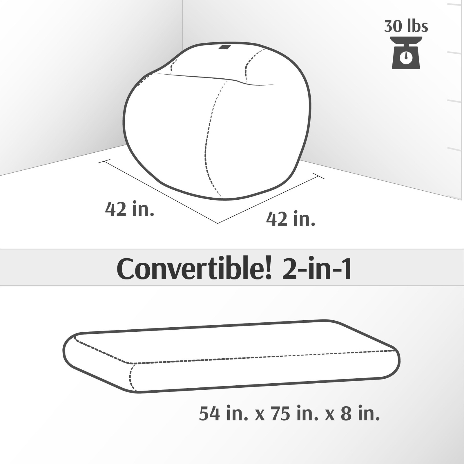 CordaRoy's Bean Bag Full Size Faux Fur