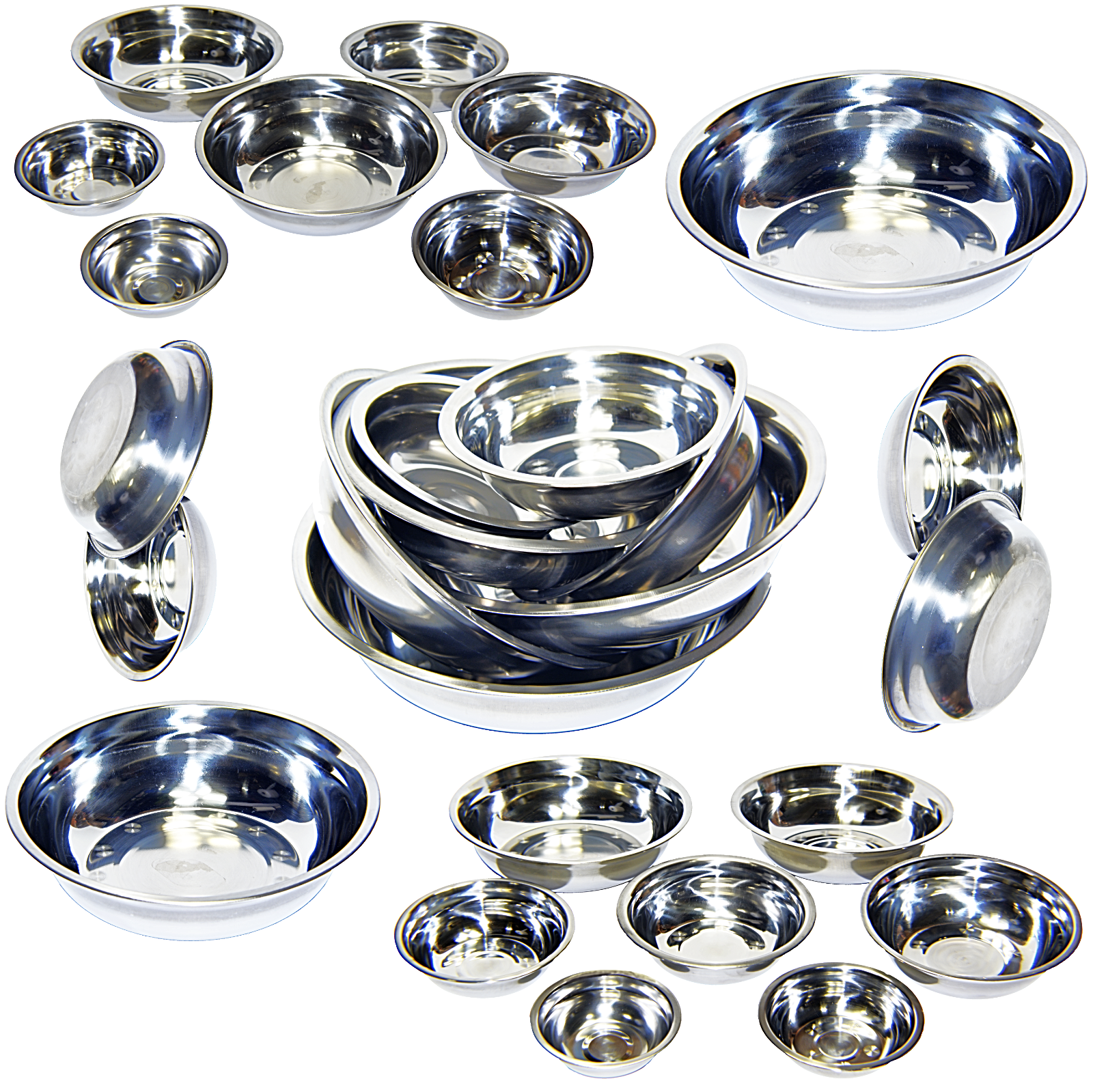 Set of 2 Dog Cat Pet Bowl Dish Metal STAINLESS STEEL New L XL XXL M S XS XXS